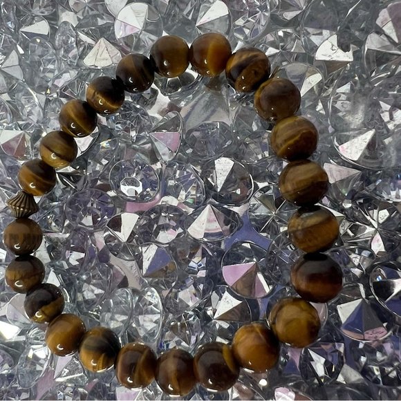 Tiger eye crystal bracelet healing crystals rock beaded tigers eye 👁️ 💎🪬 - Picture 1 of 8